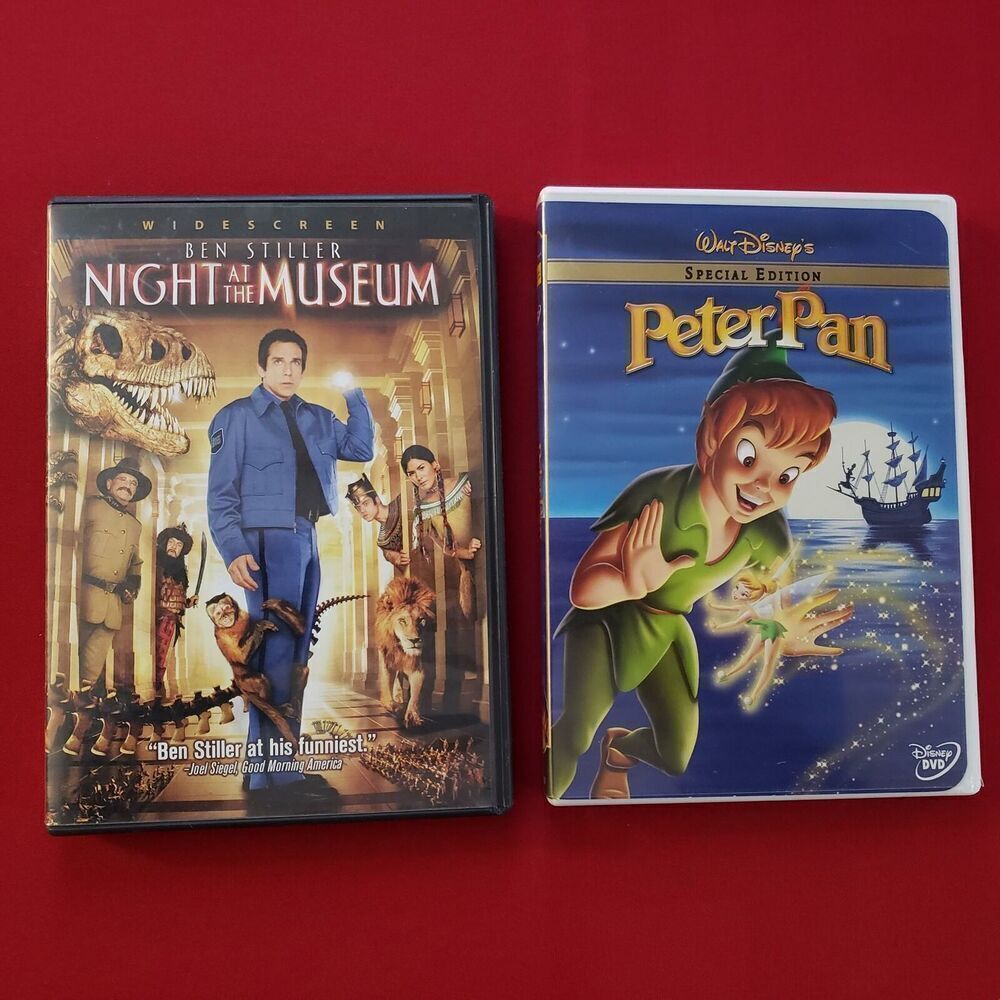 Movie Lot of 2 DVD's Rated G PG Walt Disney's Peter Pan & Night At The Museum